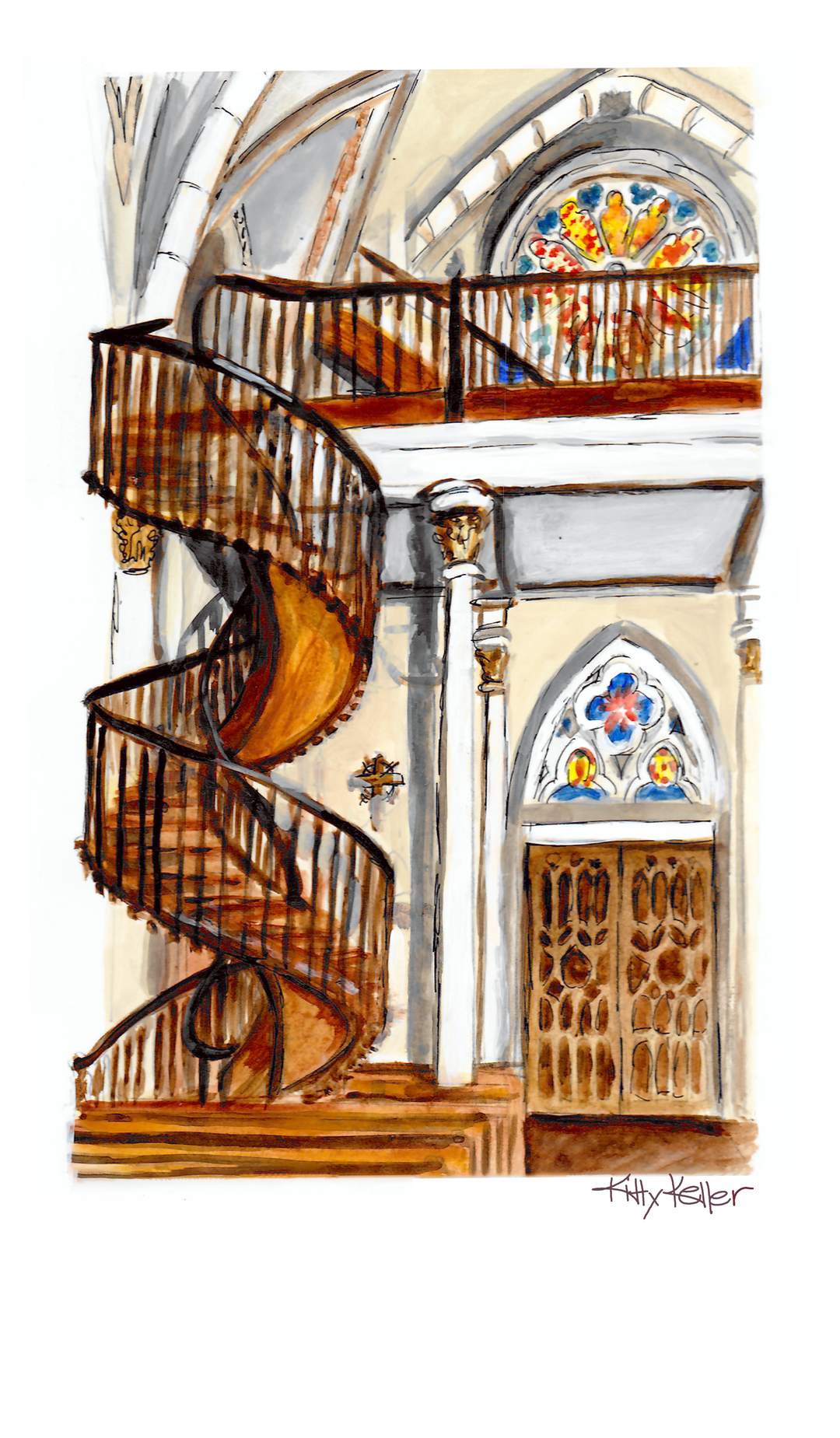 Loretto Chapel Staircase Giclee Print