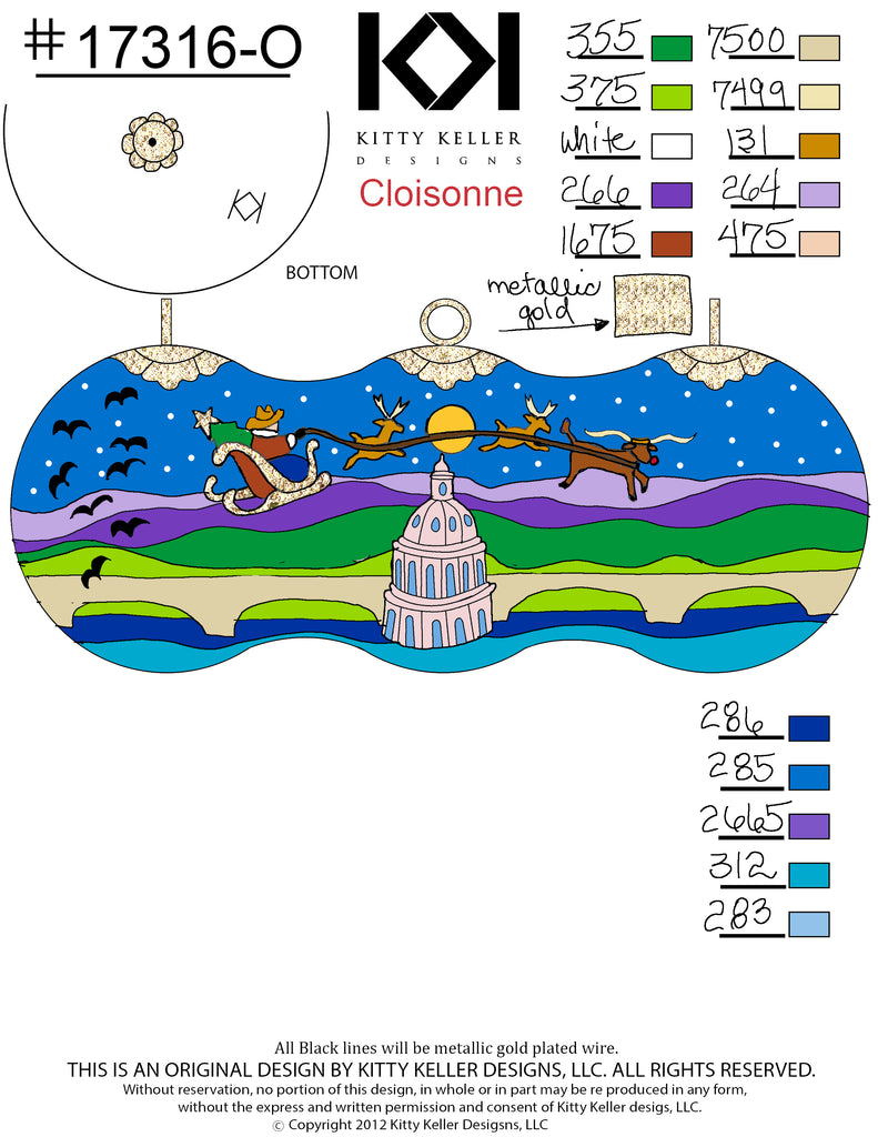 Cowboy Santa flying over Texas Capital Austin