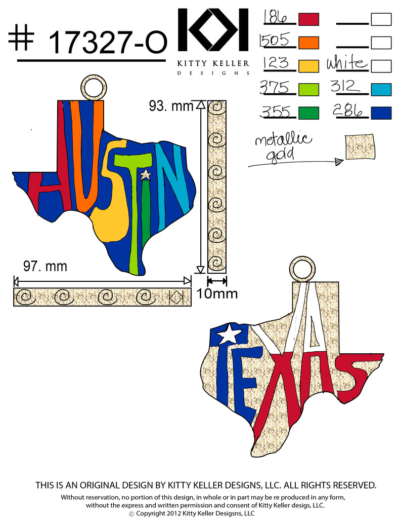 Texas Shape with Austin Colorful Letters