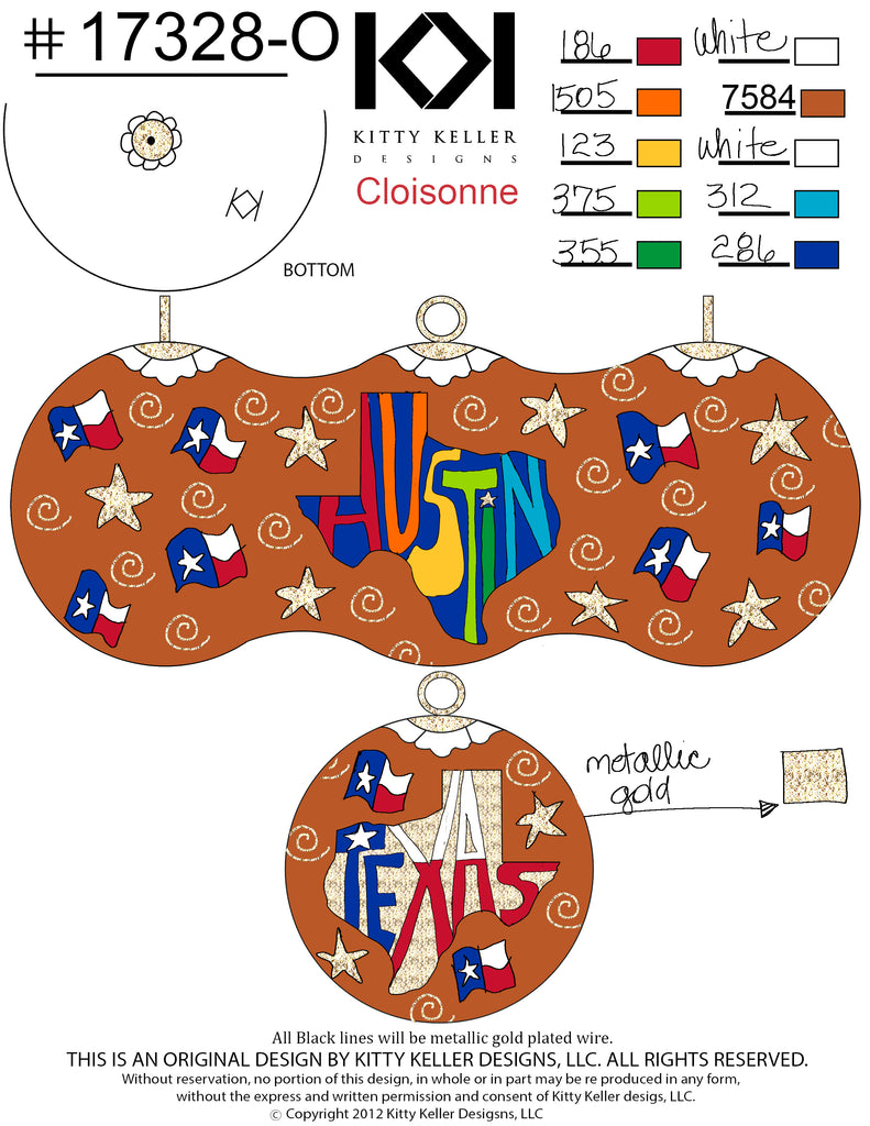 Austin Round with Austin and TX flags