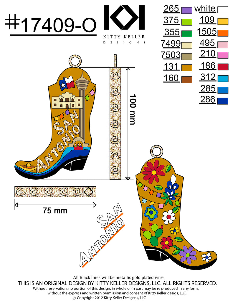 San Antonio themed boot shape