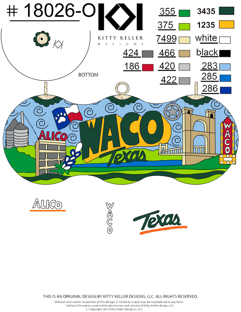 Waco, TX themed ornament