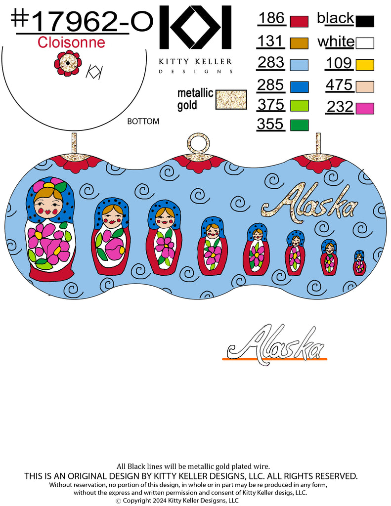 Alaska Russian Nesting Dolls Blue