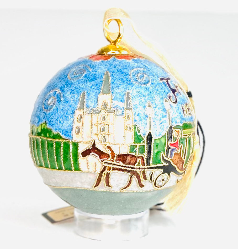 New Orleans French Quarter Daytime Cloisonné Christmas Ornament