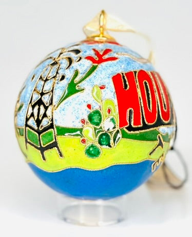 Houston Landscape Cloisonné Christmas Ornament