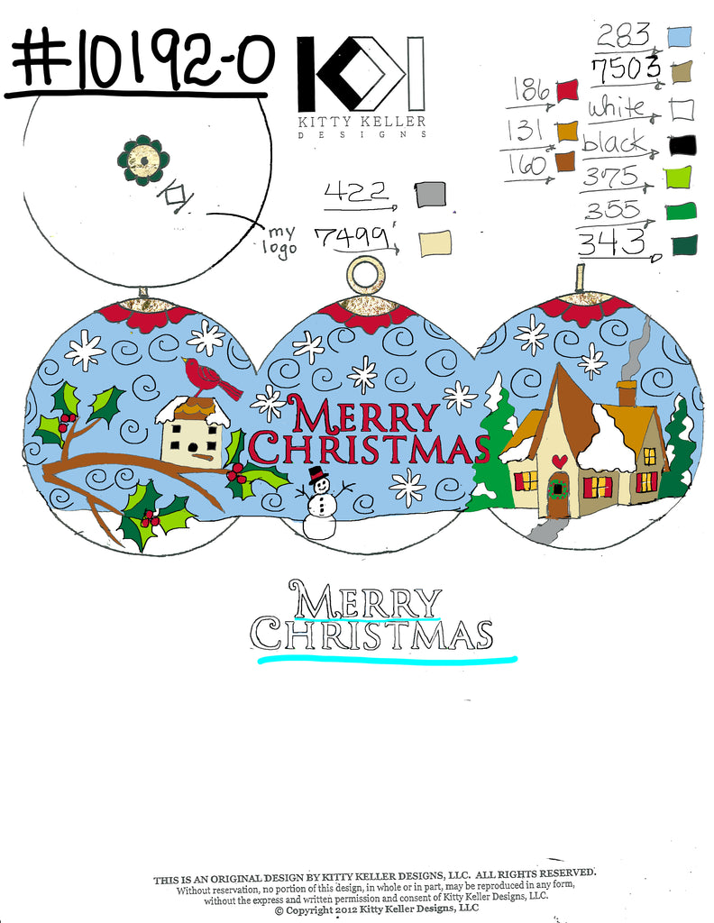 Merry Christmas Daytime Scene with House