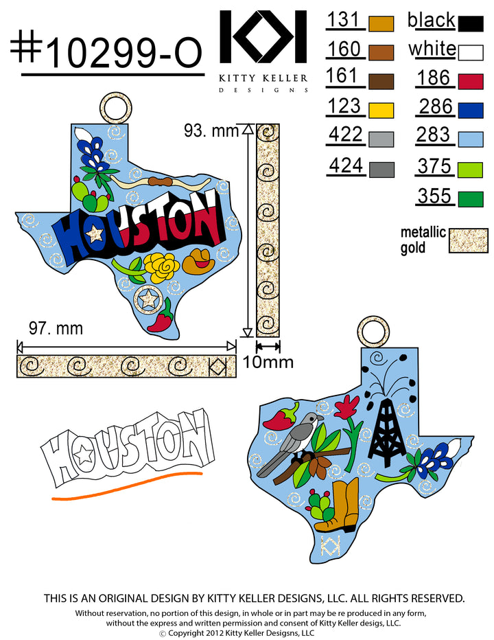 Texas Shape with Houston and Icons
