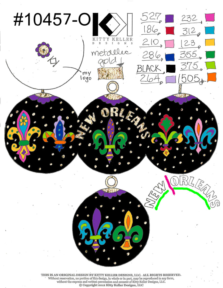 New Orleans Fleur de Lis Polka Dots Black