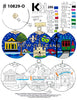 NOLA Ornament - Blue Background - Streetcar, Cathedral and House