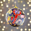 New Orleans Gumbo Ya-Ya with Icons Purple Background Round Closionne Orn