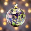 New Orleans Gumbo Ya-Ya with Icons Purple Background Round Closionne Orn