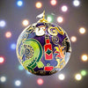 New Orleans Gumbo Ya-Ya with Icons Purple Background Round Closionne Orn