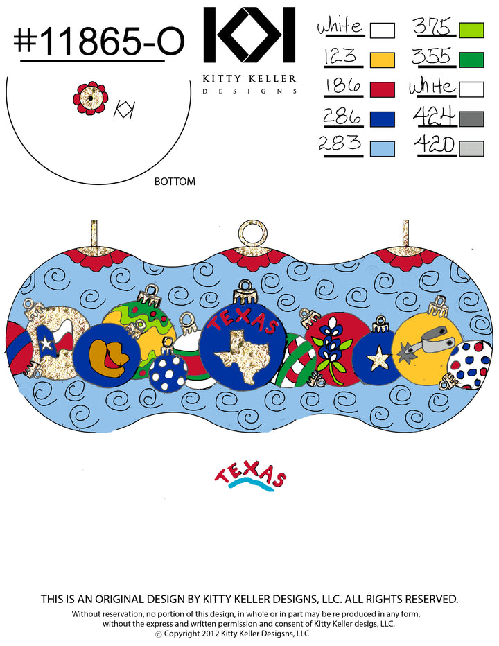 Texas Colorful Ornaments Scene