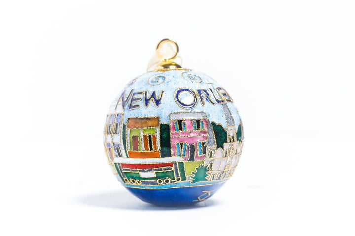 NOLA Cityscape Round Cloisonne Orn