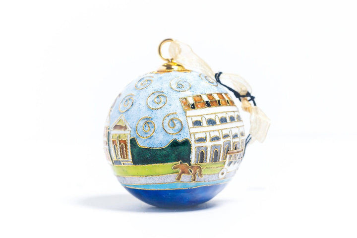 NOLA Cityscape Round Cloisonne Orn