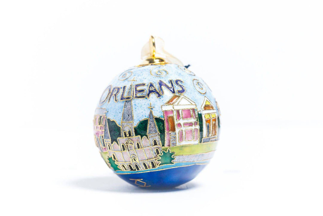 NOLA Cityscape Round Cloisonne Orn