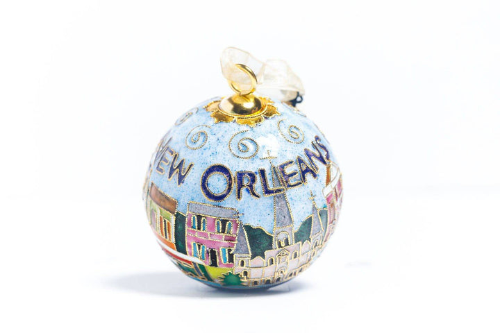 NOLA Cityscape Round Cloisonne Orn