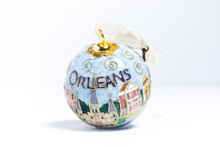 NOLA Cityscape Round Cloisonne Orn