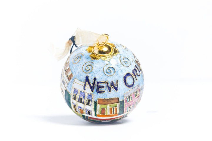 NOLA Cityscape Round Cloisonne Orn