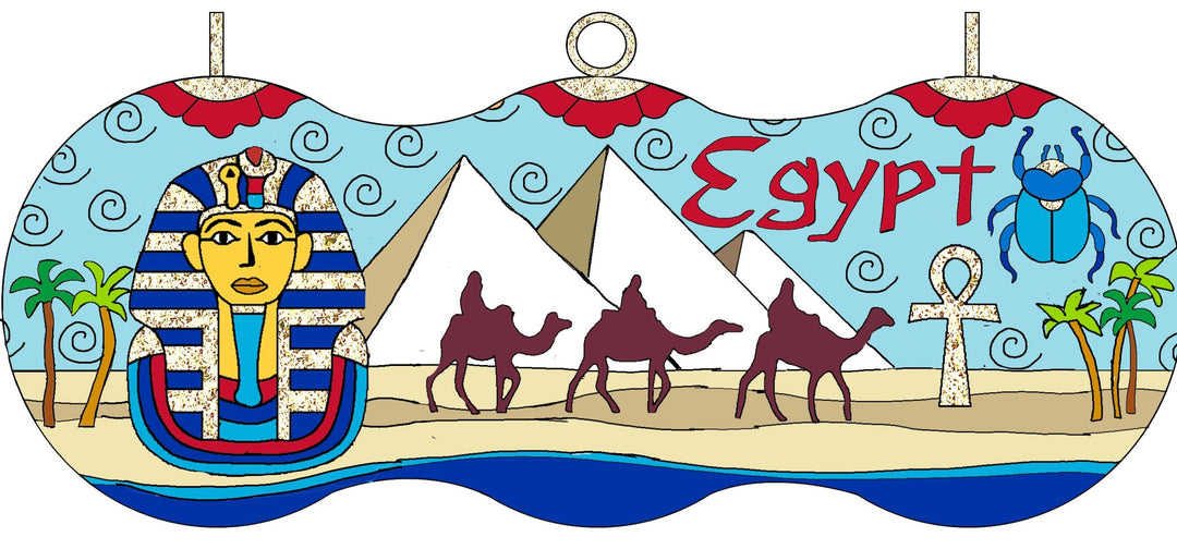 Egypt Round Cloisonné Christmas Ornament