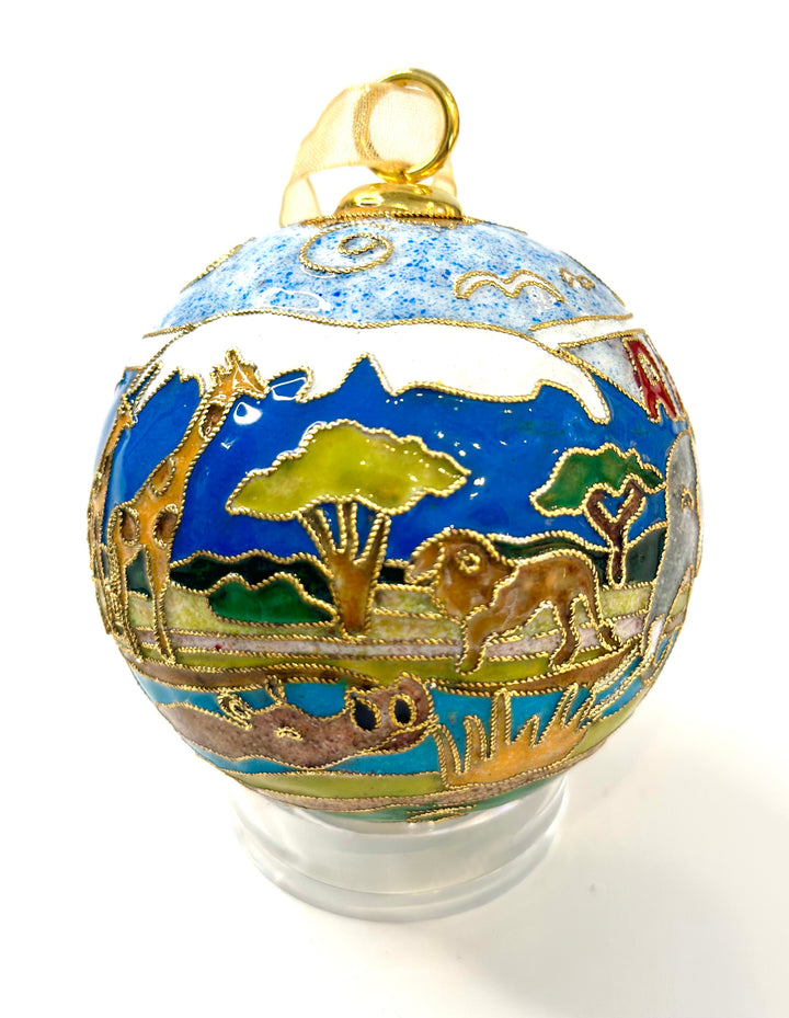 Africa Round Cloisonné Christmas Ornament