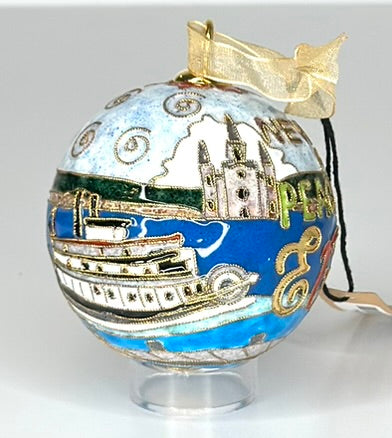 NOLA Peace, Love, and GUmbo Cloisonné Christmas Ornament