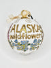 Alaska Wildflowers White Cloisonné Christmas Ornament