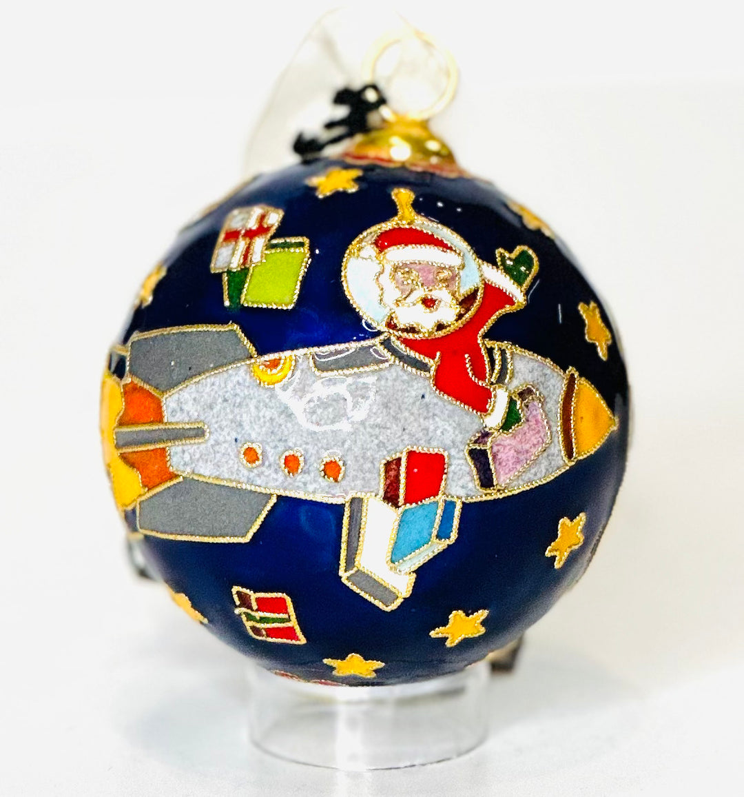 Texas or Bust Round Cloisonné Christmas Ornament