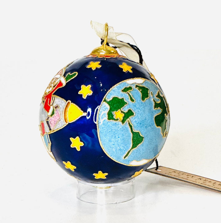 Texas or Bust Round Cloisonné Christmas Ornament