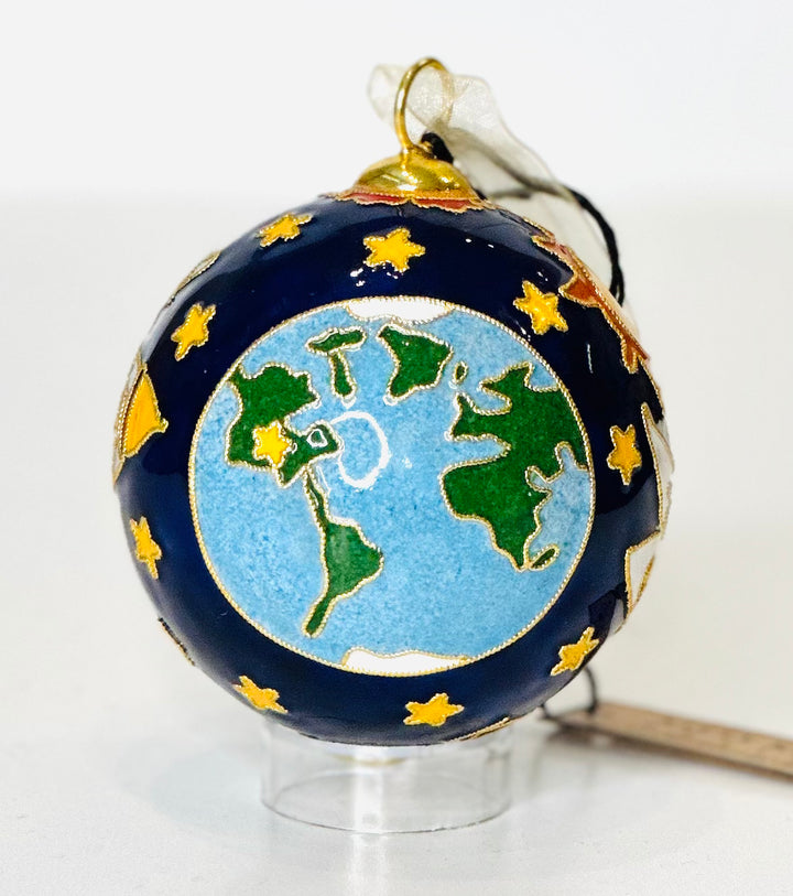 Texas or Bust Round Cloisonné Christmas Ornament