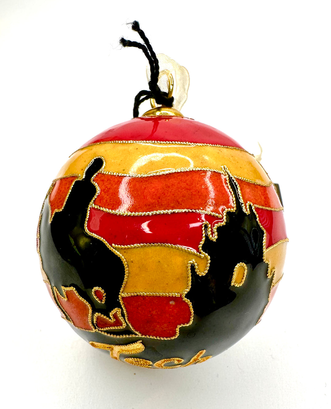 Texas Tech Red Raiders Sunset Scene Round Cloisonné Christmas Ornament