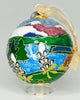 Grizzly with Cub in Lupine Cloisonné Christmas Ornament