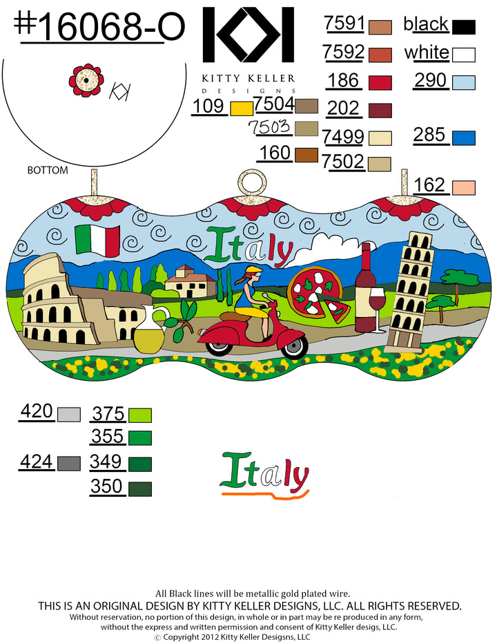 Italy themed ornament