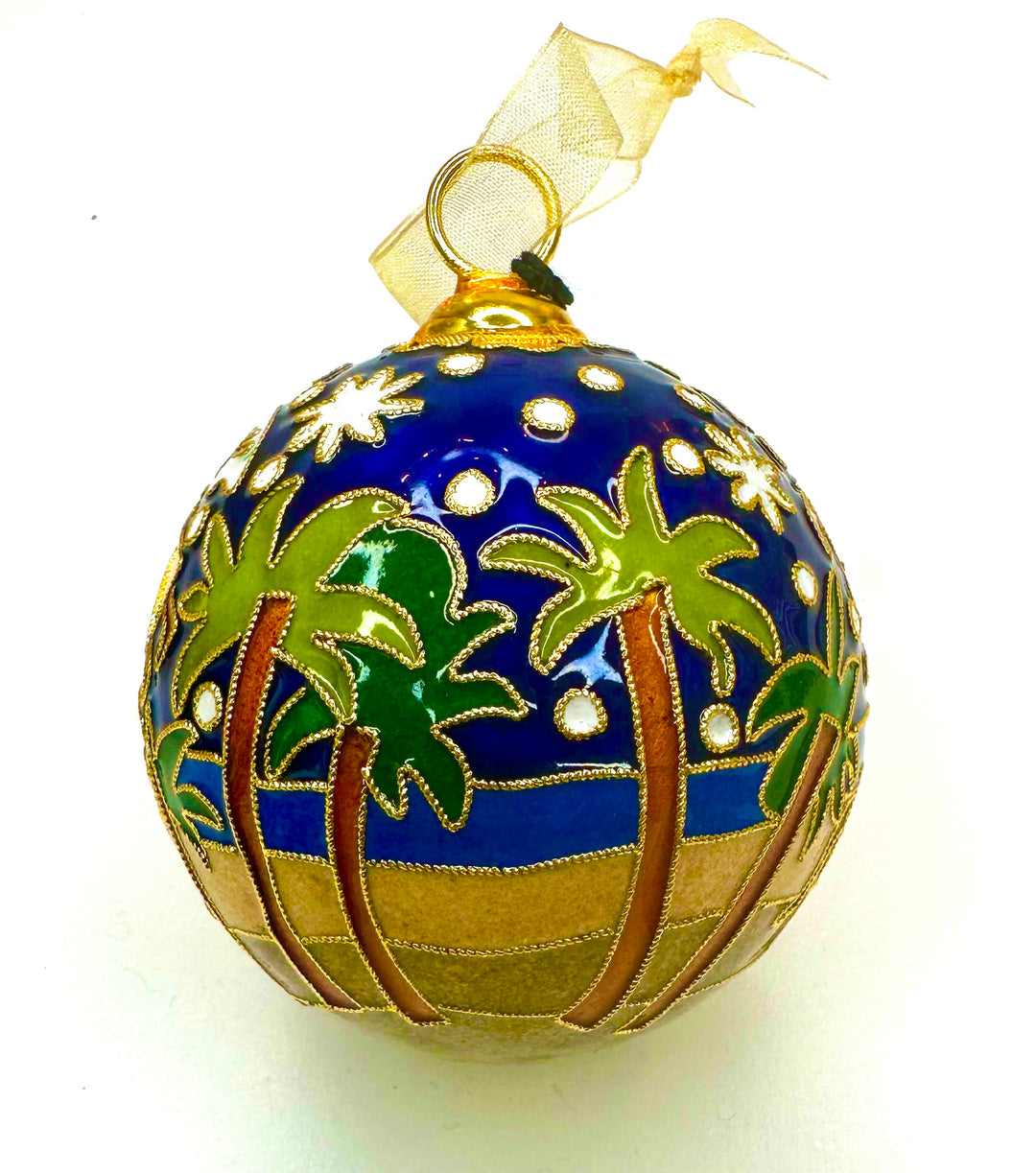 "Angels We have Heard on High" Nativity Round Cloisonné Christmas Ornament