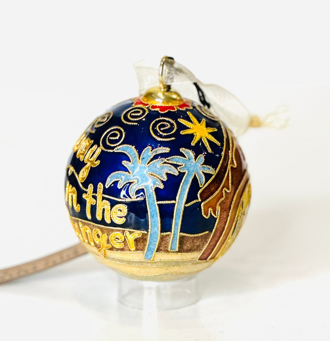 "Away in a Manger" #2 Nativity Round Cloisonné Christmas Ornament