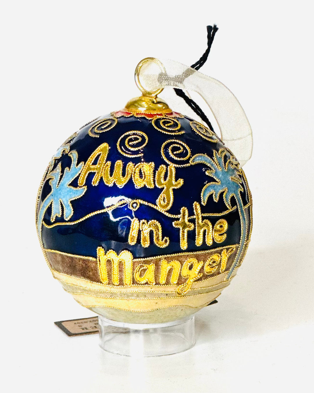 "Away in a Manger" #2 Nativity Round Cloisonné Christmas Ornament