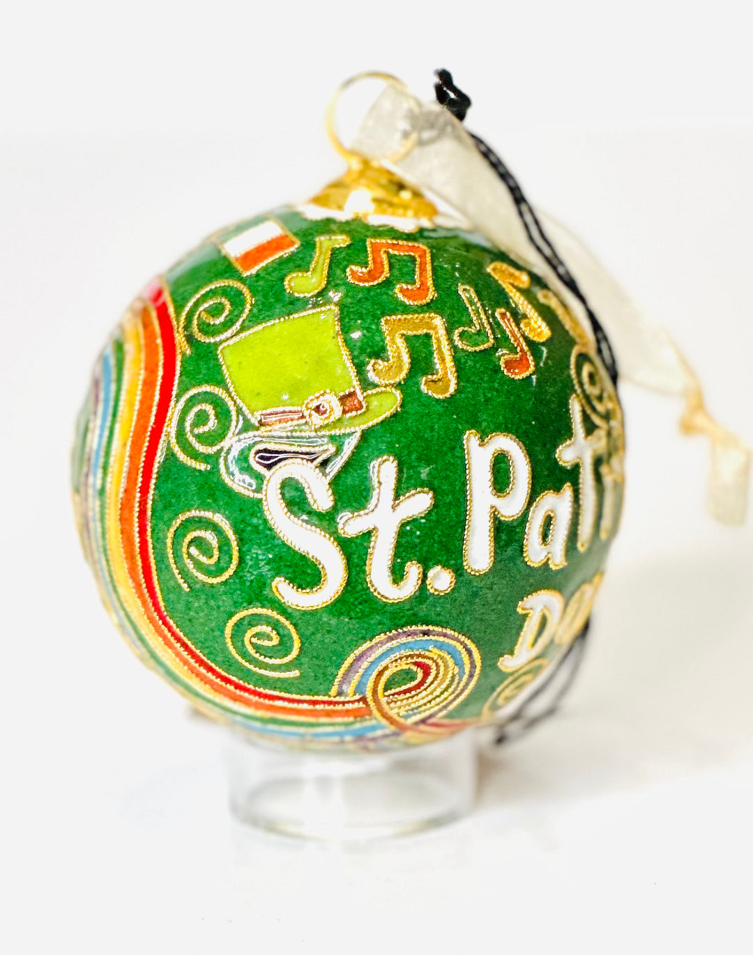 St. Patrick's Day Round Cloisonné Christmas Ornament