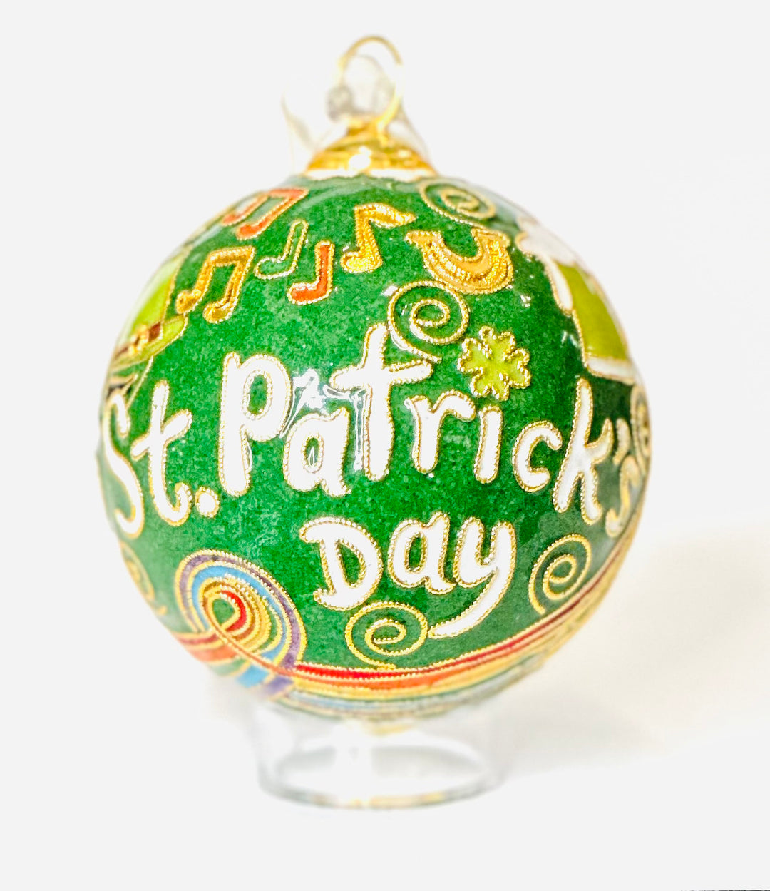 St. Patrick's Day Round Cloisonné Christmas Ornament