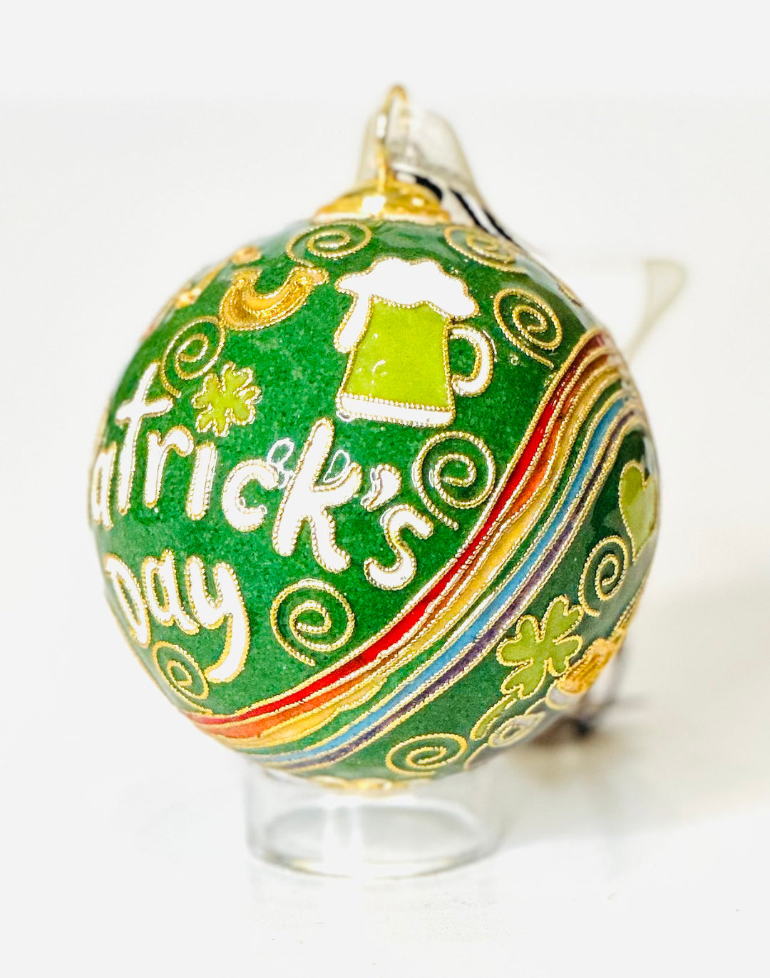 St. Patrick's Day Round Cloisonné Christmas Ornament