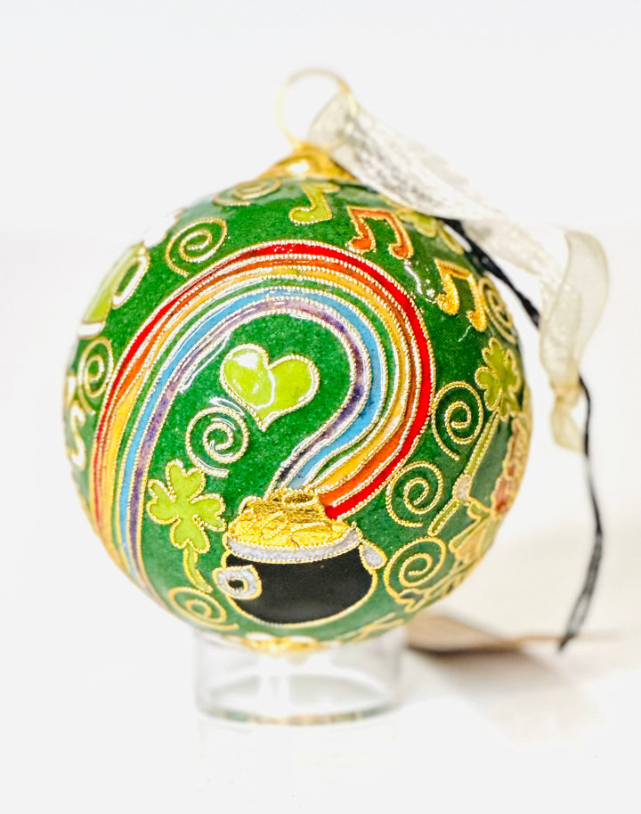 St. Patrick's Day Round Cloisonné Christmas Ornament