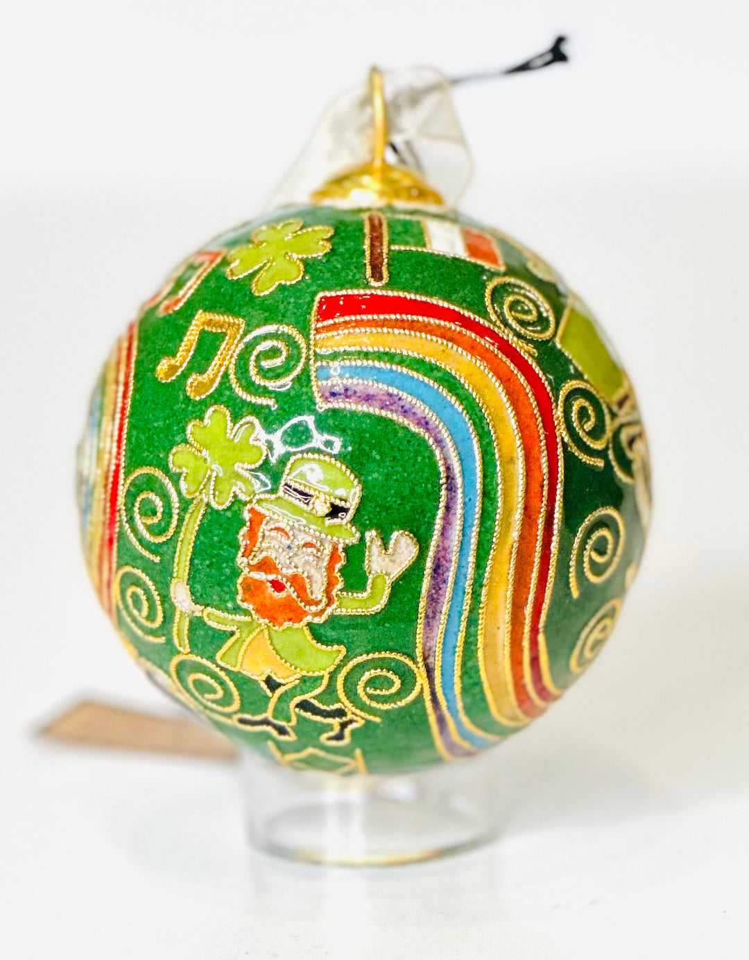 St. Patrick's Day Round Cloisonné Christmas Ornament