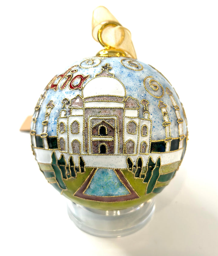 India Round Cloisonné Christmas Ornament