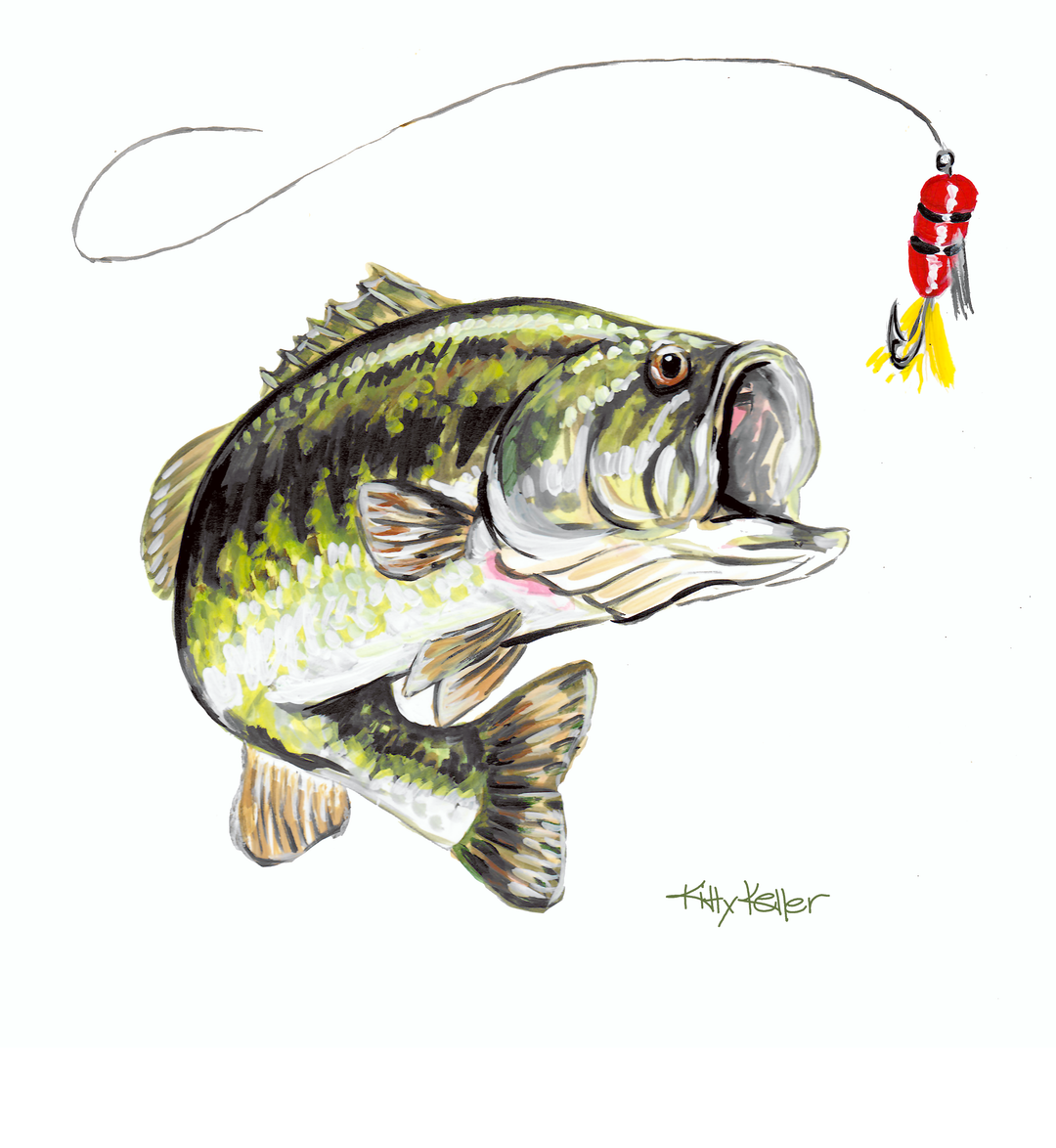 Large Mouth Bass Giclee Print
