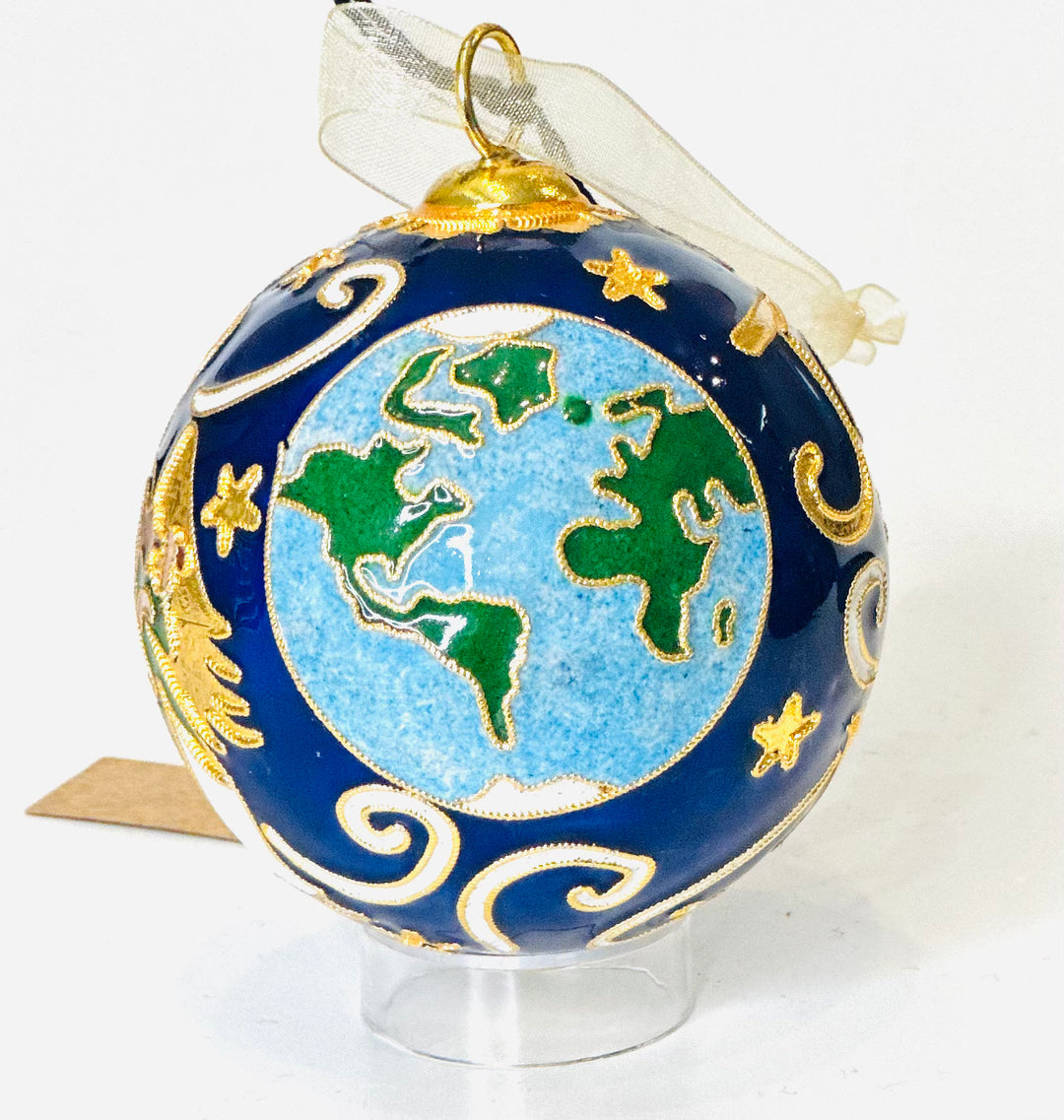 "Joy to the World" Round Cloisonné Christmas Ornament