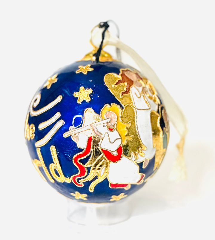 "Joy to the World" Round Cloisonné Christmas Ornament