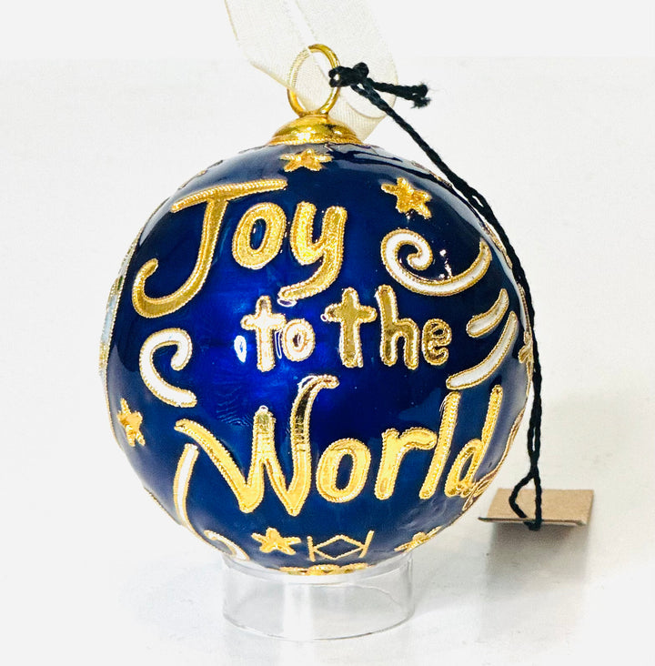 "Joy to the World" Round Cloisonné Christmas Ornament