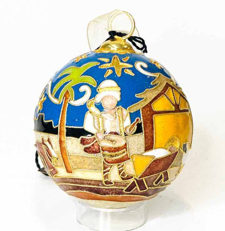 Little Drummer Boy Round Cloisonné Christmas Ornament