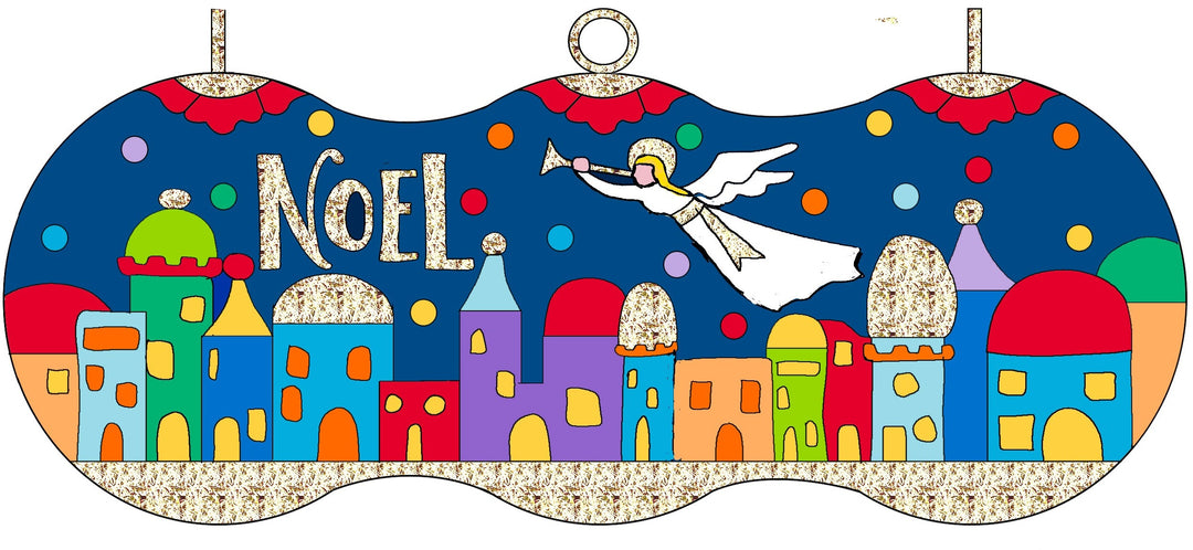 Noel City of David Round Cloisonné Christmas Ornament