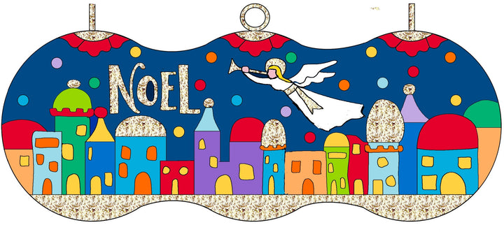 Noel City of David Round Cloisonné Christmas Ornament