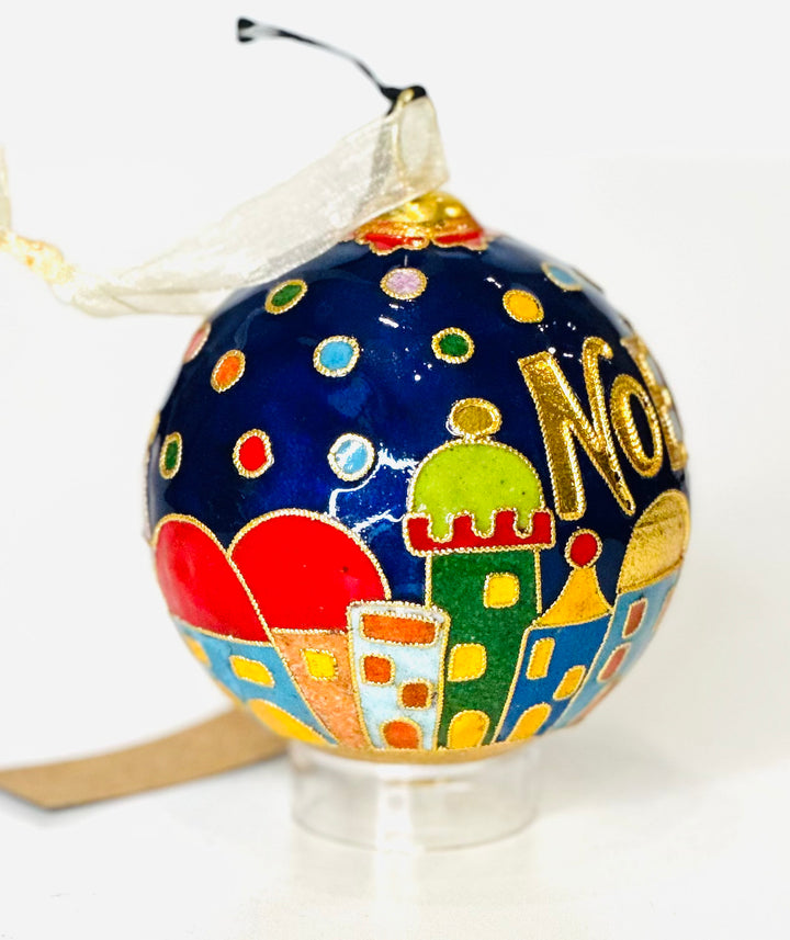 Noel City of David Round Cloisonné Christmas Ornament